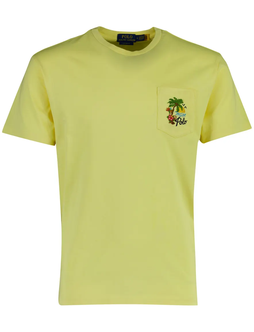 Geel t-shirt Polo Ralph Lauren Classic fit met backprint