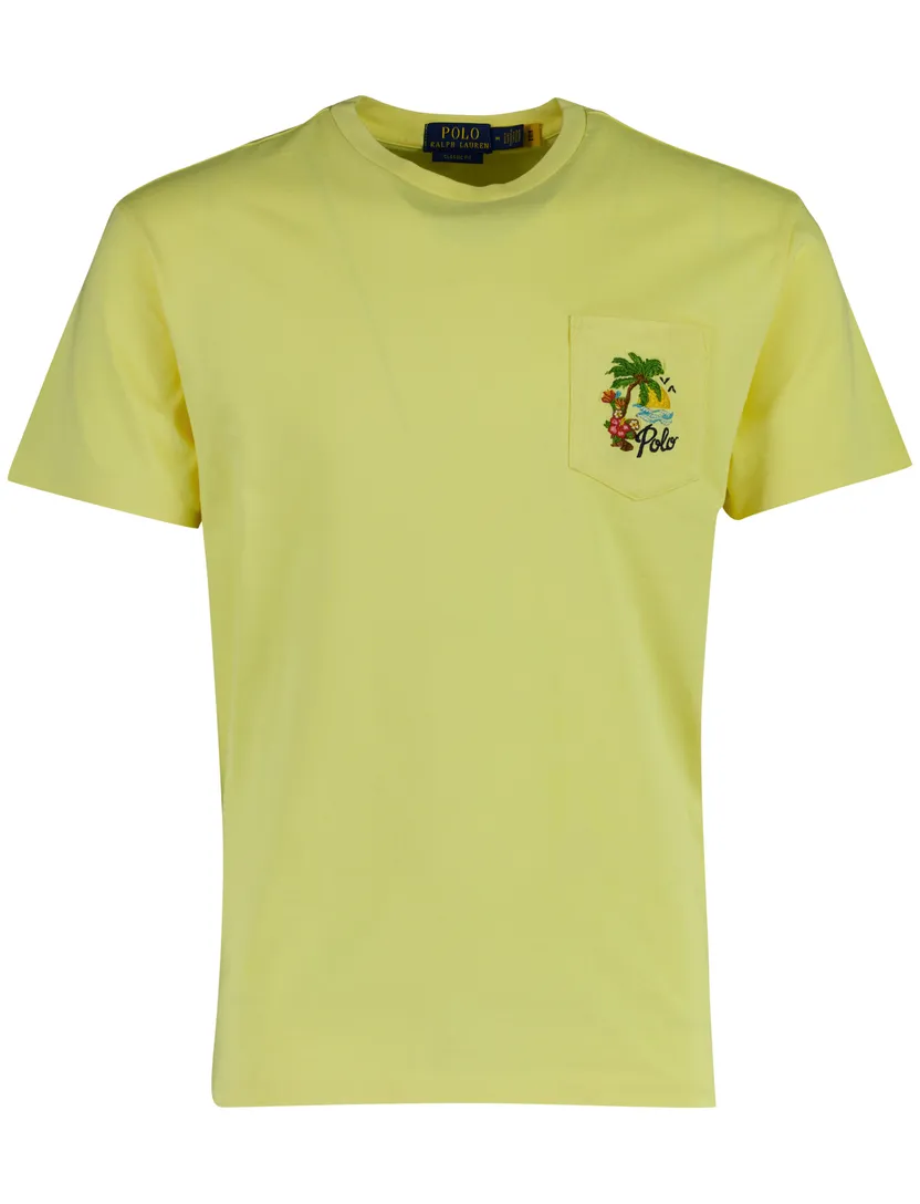 T-shirt Polo Ralph Lauren geel met backprint wijde fit korte mouw