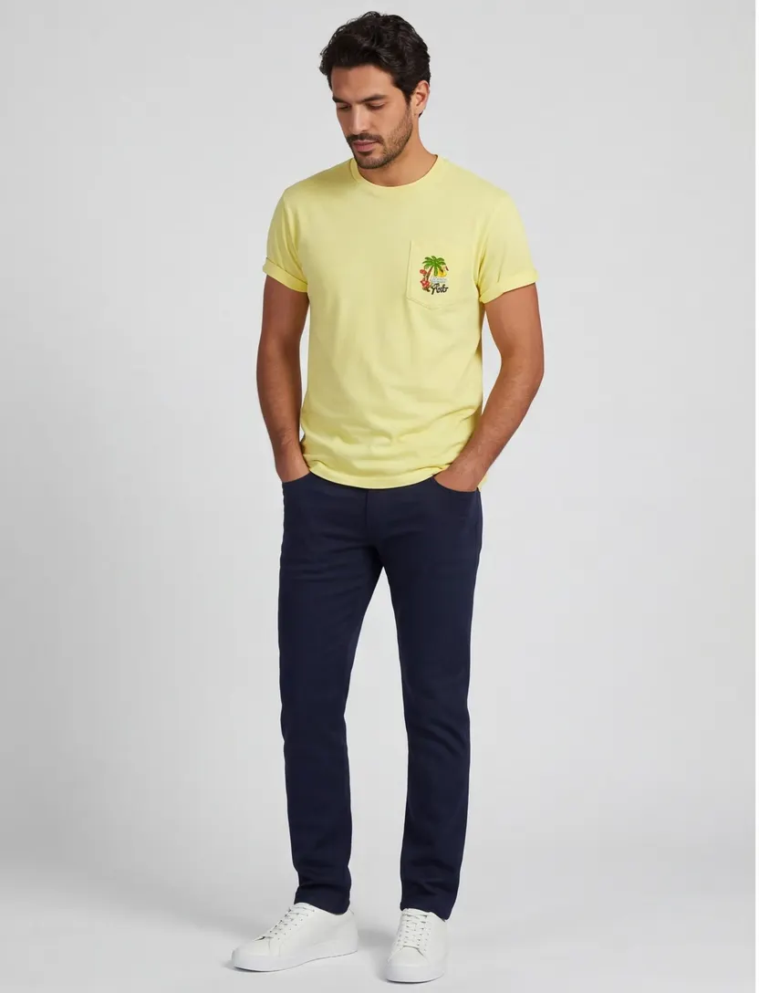 T-shirt Polo Ralph Lauren geel met backprint wijde fit korte mouw