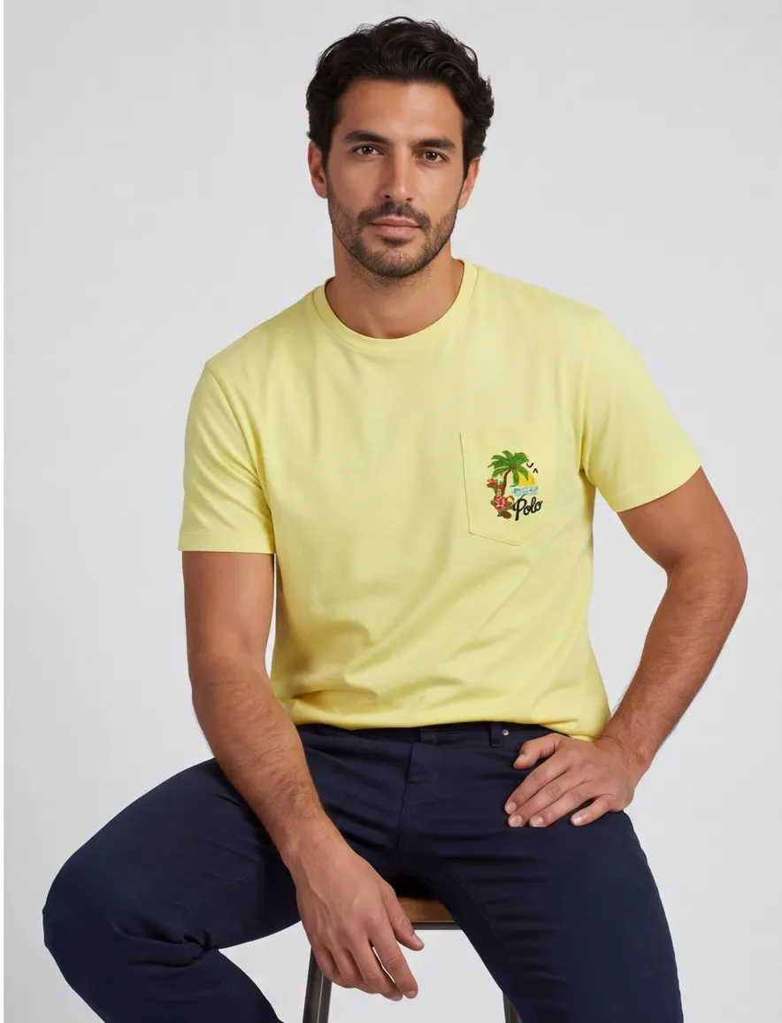 Polo Ralph Lauren T-shirt geel met backprint