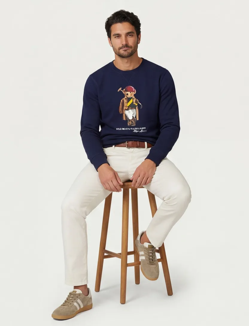 Sweater Polo Ralph Lauren bear donkerblauw