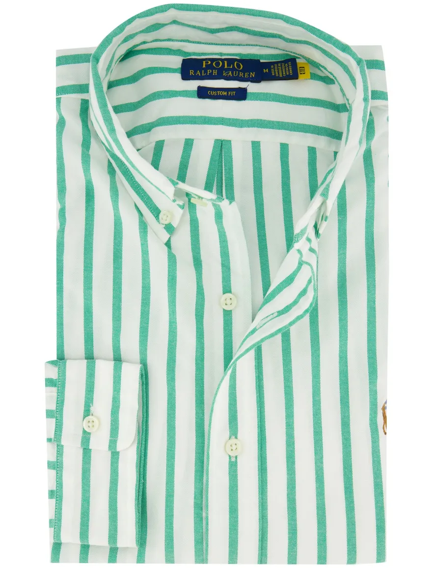 Groene streepjes overhemd Polo ralph lauren lange mouw