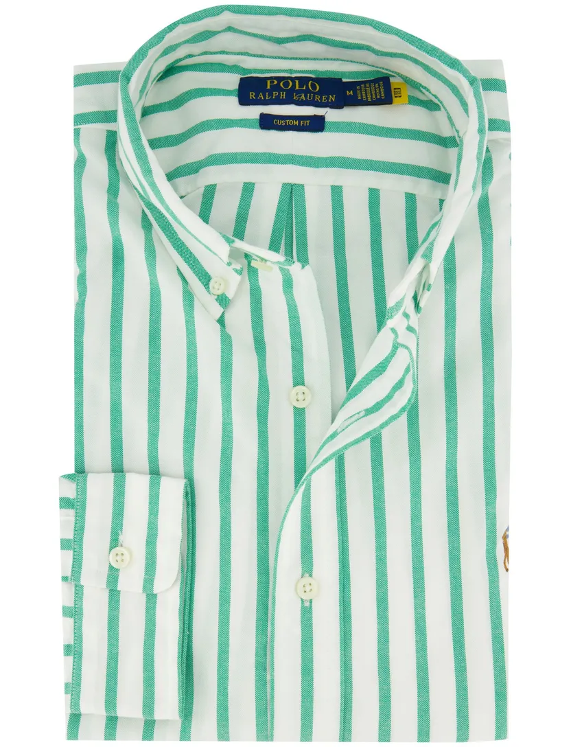 Overhemd groene strepen Polo ralph lauren custom fit