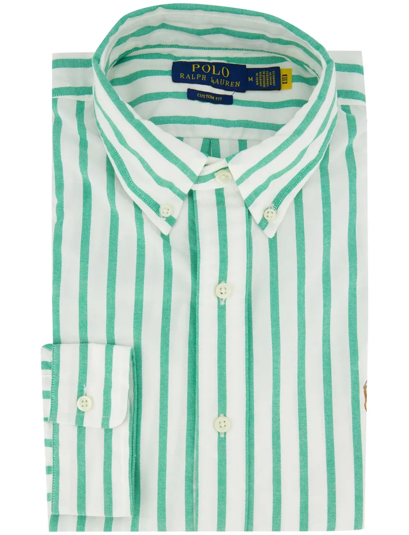 Overhemd groene strepen Polo ralph lauren custom fit