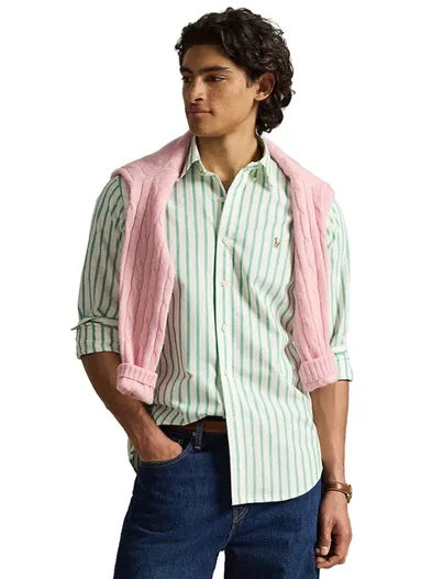 Polo Ralph Lauren Overhemd groene strepen Polo ralph lauren custom fit