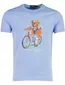 Blauw t-shirt Polo Ralph Lauren Custom slim fit opdruk beer