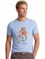 Blauw t-shirt Polo Ralph Lauren Custom slim fit opdruk beer