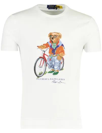 Polo Ralph Lauren T-shirt Polo Ralph Lauren Bear wit opdruk Custom Slim Fit