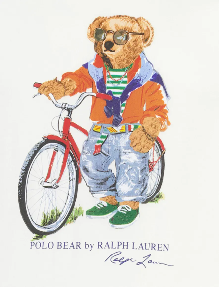 t-shirt wit Polo Ralph Lauren Bear opdruk Custom Slim Fit