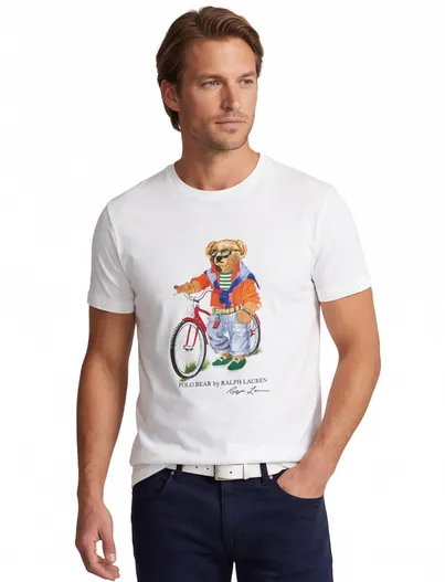 Polo Ralph Lauren Polo Ralph Lauren Bear t-shirt wit opdruk Custom Slim Fit