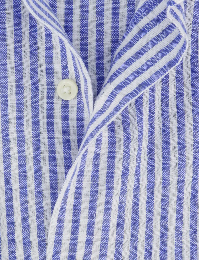 Overhemd Polo Ralph Lauren Custom Fit linnen gestreept blauw wit