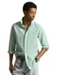 Polo Ralph Lauren linnen shirt groen wit gestreept Custom Fit