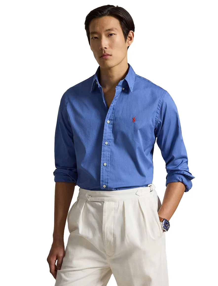 blauw overhemd Ralph Lauren normale fit