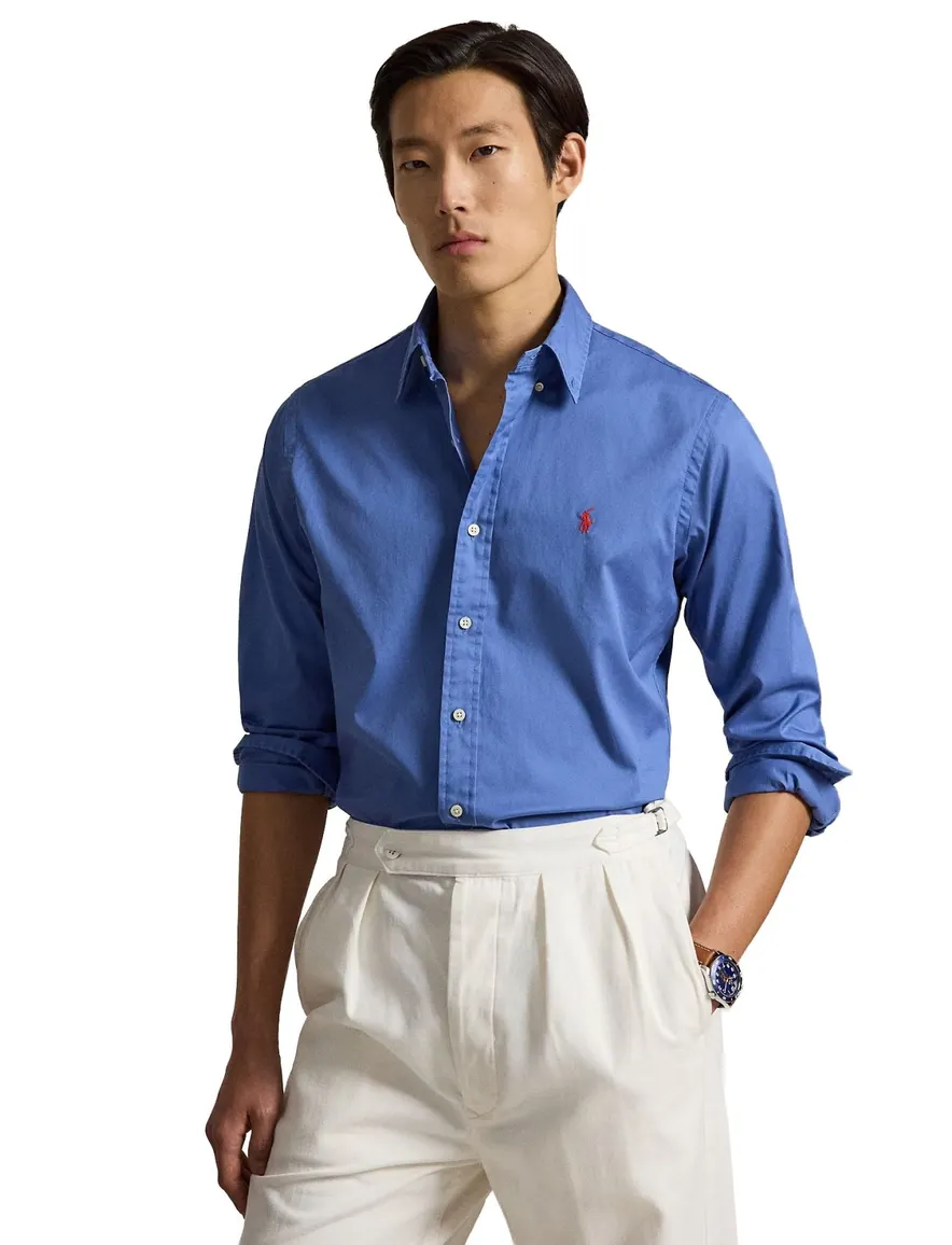Polo Ralph Lauren custom fit overhemd blauw