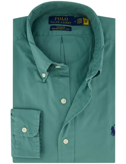 Polo Ralph Lauren Overhemd Polo Ralph Lauren Custom Fit groen katoen