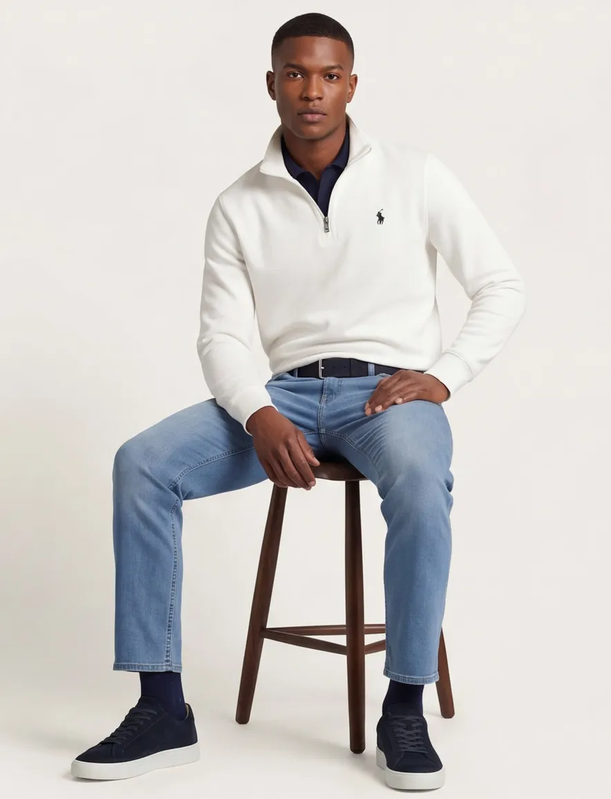 witte trui Polo Ralph Lauren half zip normale fit