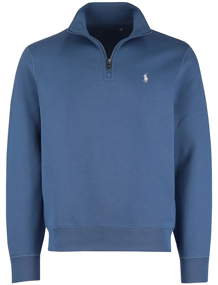 blauwe trui Polo Ralph Lauren half zip normale fit