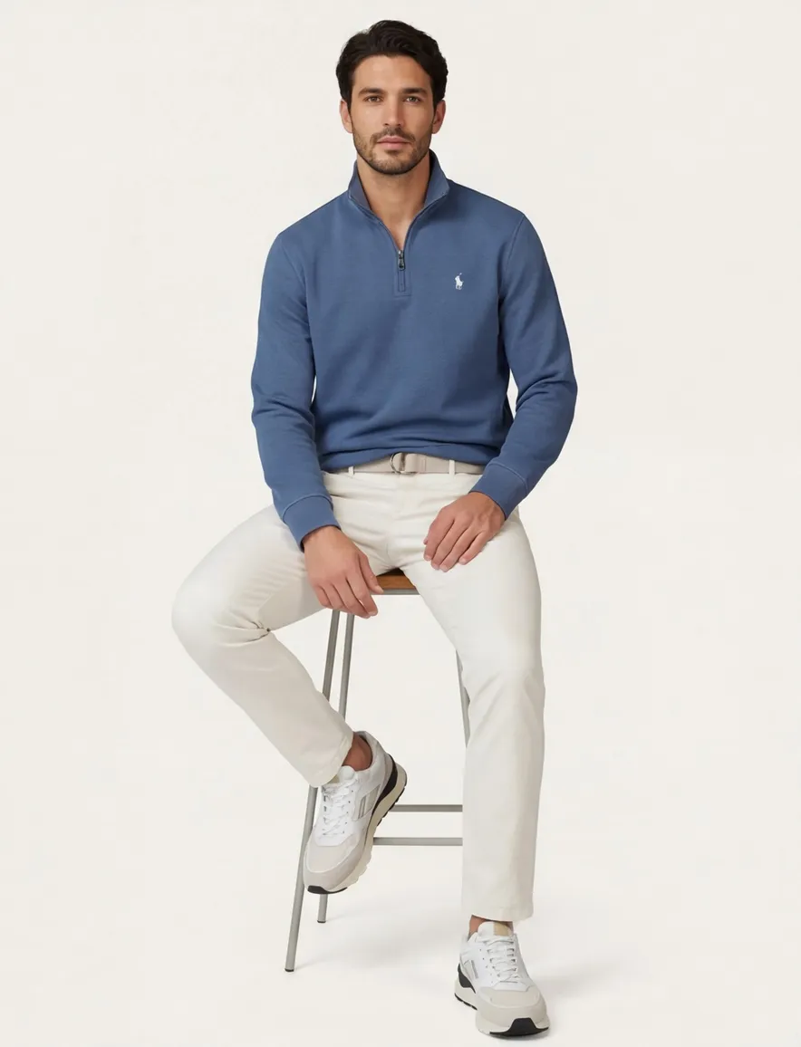 Polo Ralph Lauren half zip trui blauw