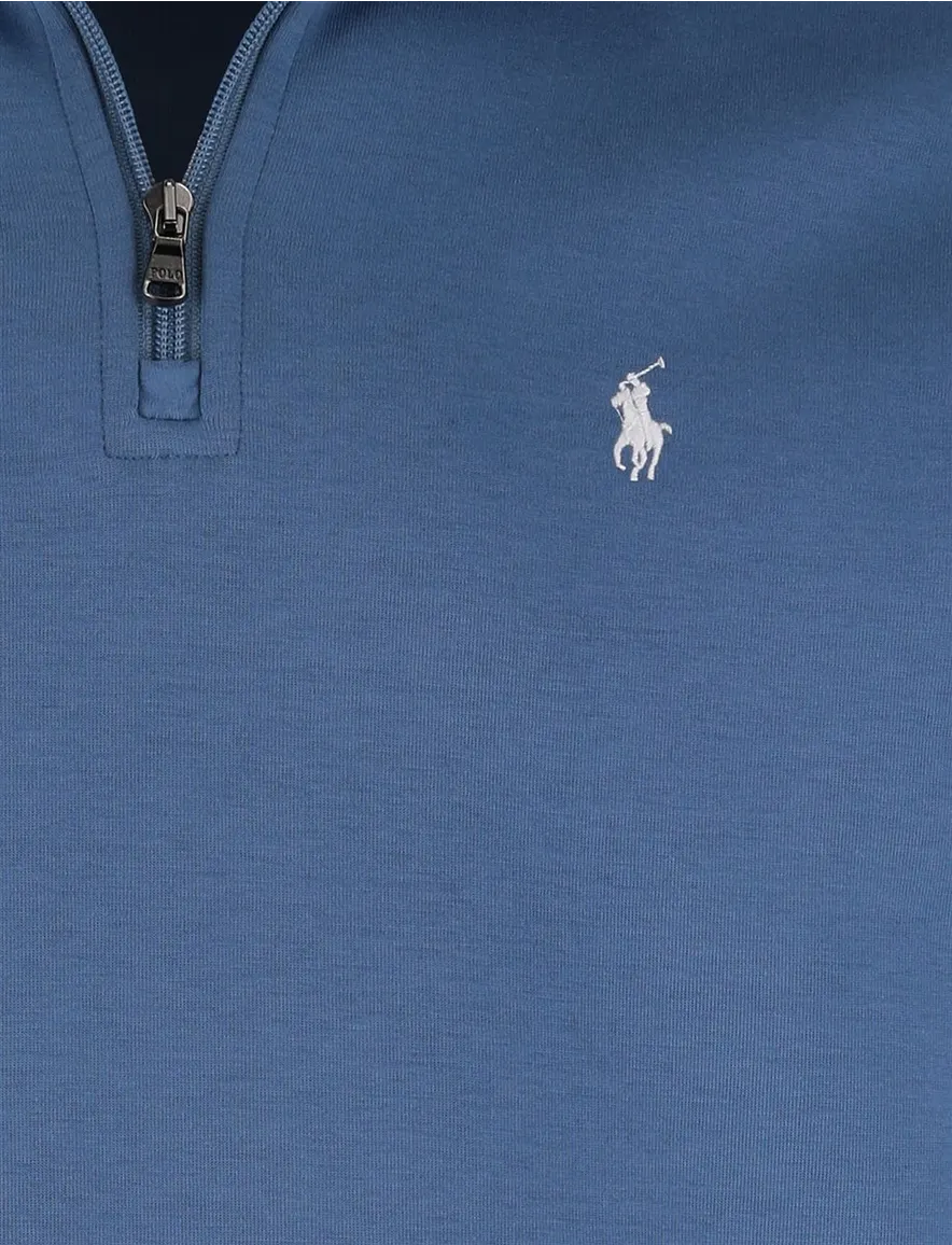 blauwe trui Polo Ralph Lauren half zip normale fit