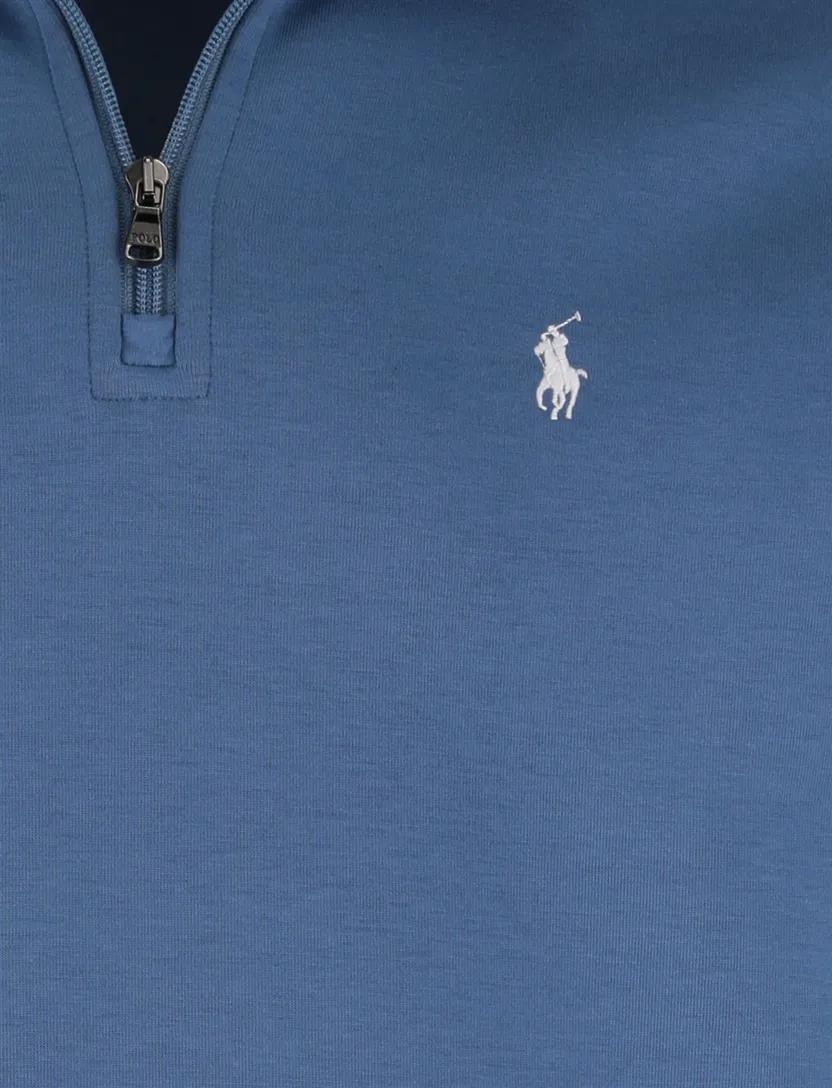 trui Polo Ralph Lauren blauw half zip katoen