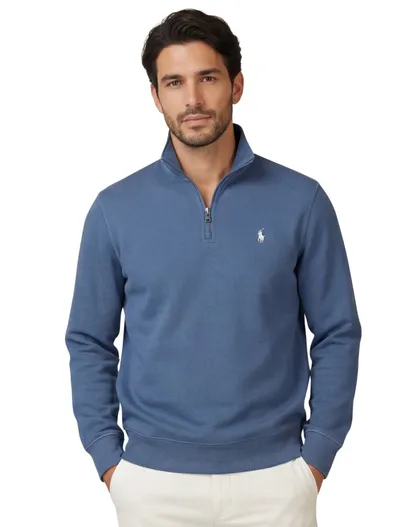 Polo Ralph Lauren blauwe trui Polo Ralph Lauren half zip normale fit