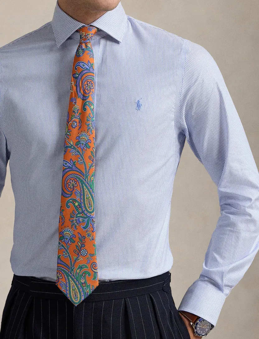 Polo Ralph Lauren Slim Fit overhemd blauw gestreept katoen