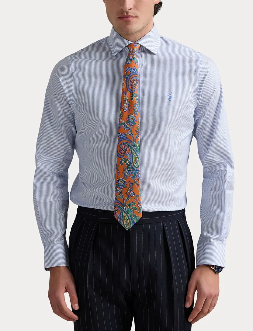 Polo Ralph Lauren Slim Fit overhemd blauw gestreept katoen