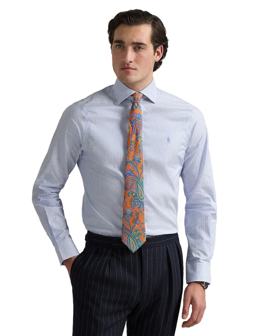 Polo Ralph Lauren Slim Fit overhemd blauw gestreept katoen