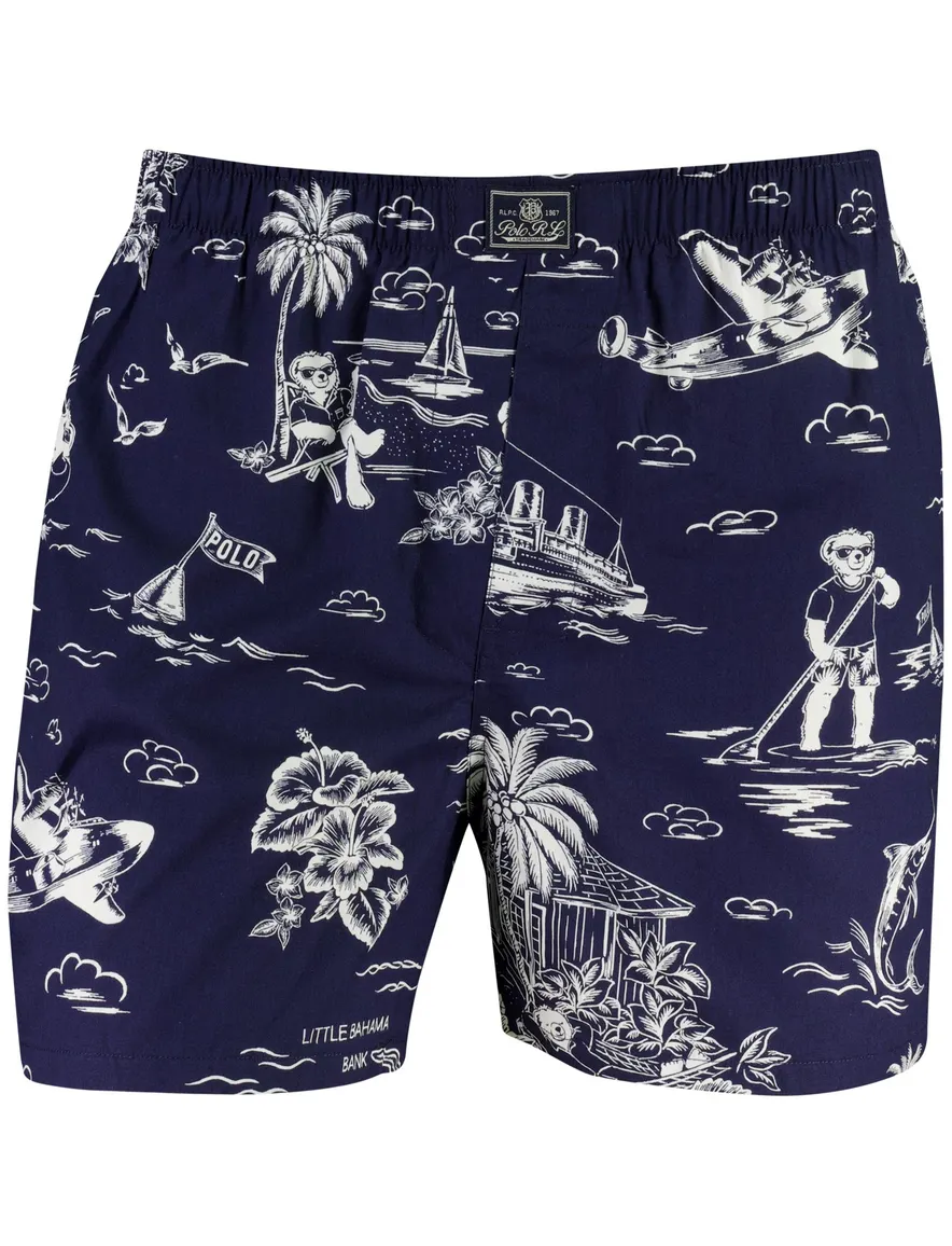 3-pack boxershort Polo Ralph Lauren donkerblauw wit