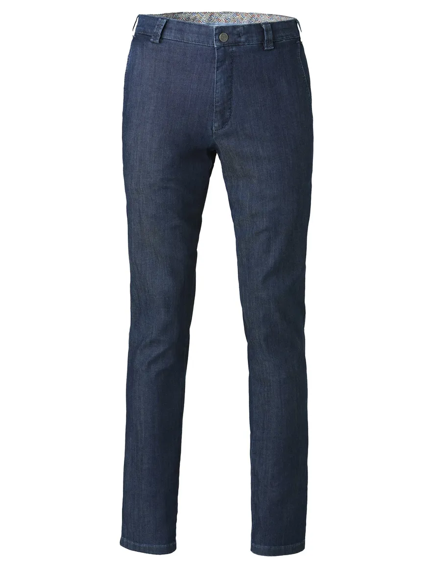 Meyer 5-pockt jeans Bonn donkerblauw denim normale fit