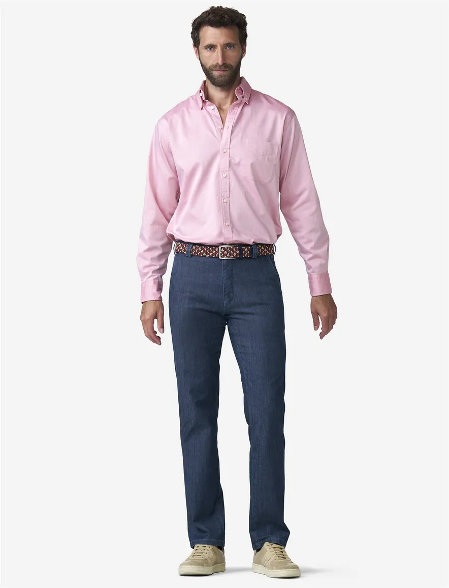 Meyer 5-pockt jeans Bonn donkerblauw denim normale fit