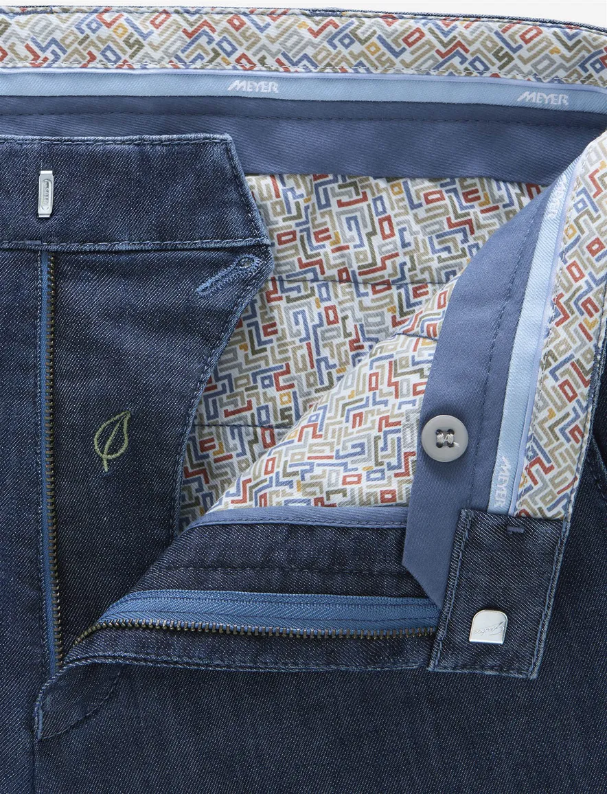Meyer 5-pockt jeans Bonn donkerblauw denim normale fit