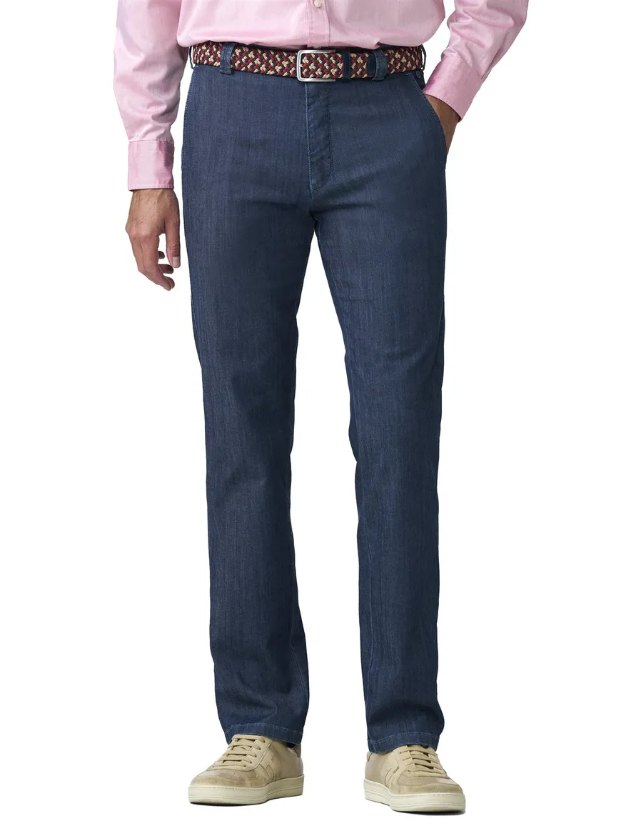 Meyer 5-pockt jeans Bonn donkerblauw denim normale fit