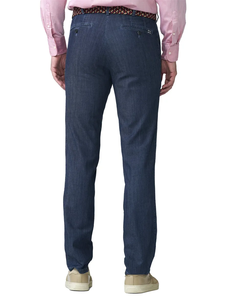 Meyer 5-pockt jeans Bonn donkerblauw denim normale fit