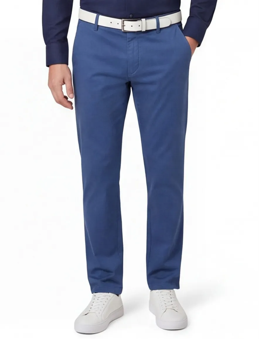 Blauwe pantalon Meyer normale fit Bonn flatfront