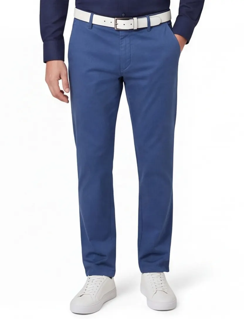 Pantalon flatfront model blauw Meyer normale fit