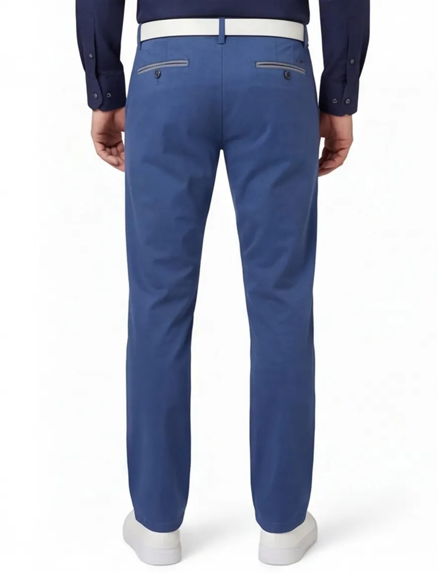 Blauwe pantalon Meyer normale fit Bonn flatfront