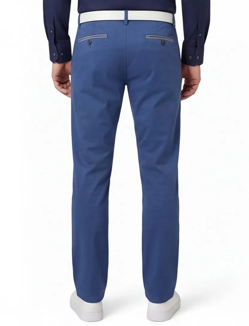 Pantalon flatfront model blauw Meyer normale fit