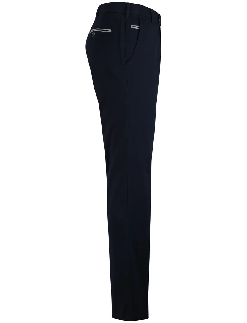 Pantalon katoen flatfront model donkerblauw normale fit