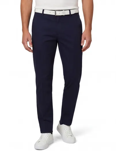 Meyer Donkerblauwe pantalon Meyer flatfront normale fit Bonn