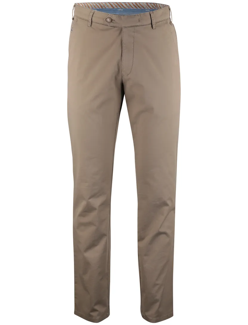 Pantalon flatfront model Meyer bruin normale fit