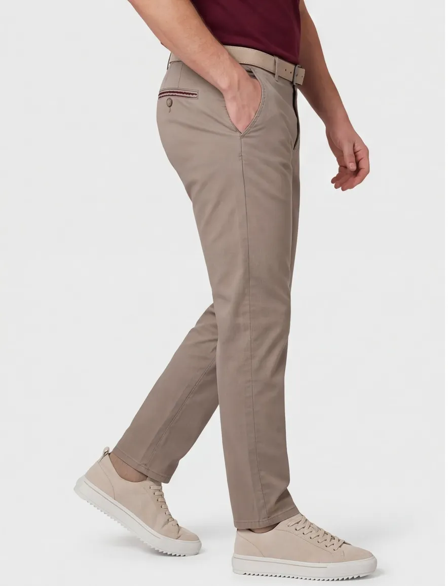 Bruine pantalon flatfront normale fit Meyer