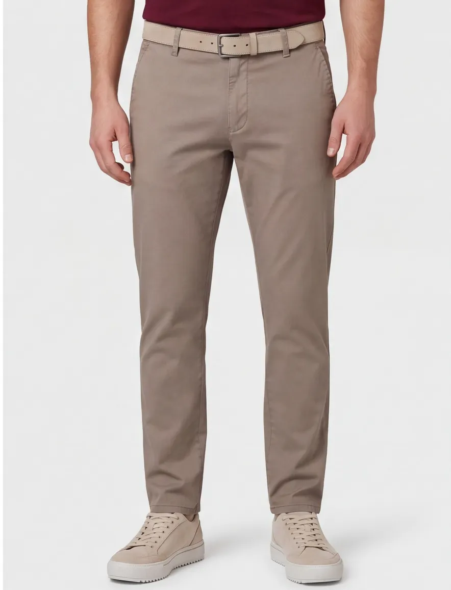 Bruine pantalon flatfront normale fit Meyer