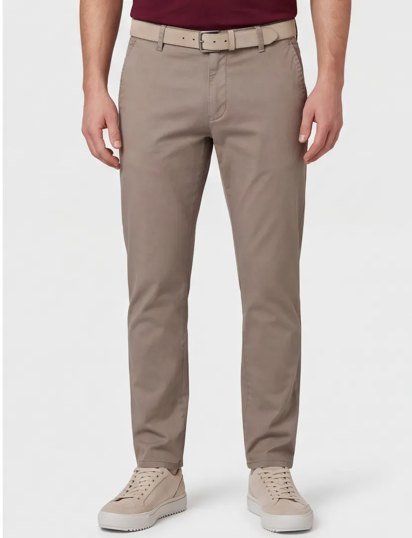 Pantalon flatfront model Meyer bruin normale fit