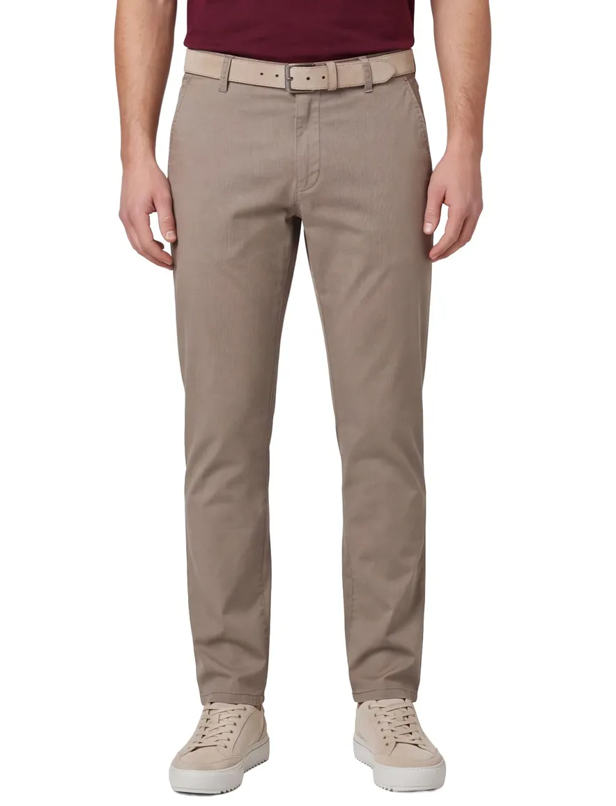 Bruine pantalon flatfront normale fit Meyer