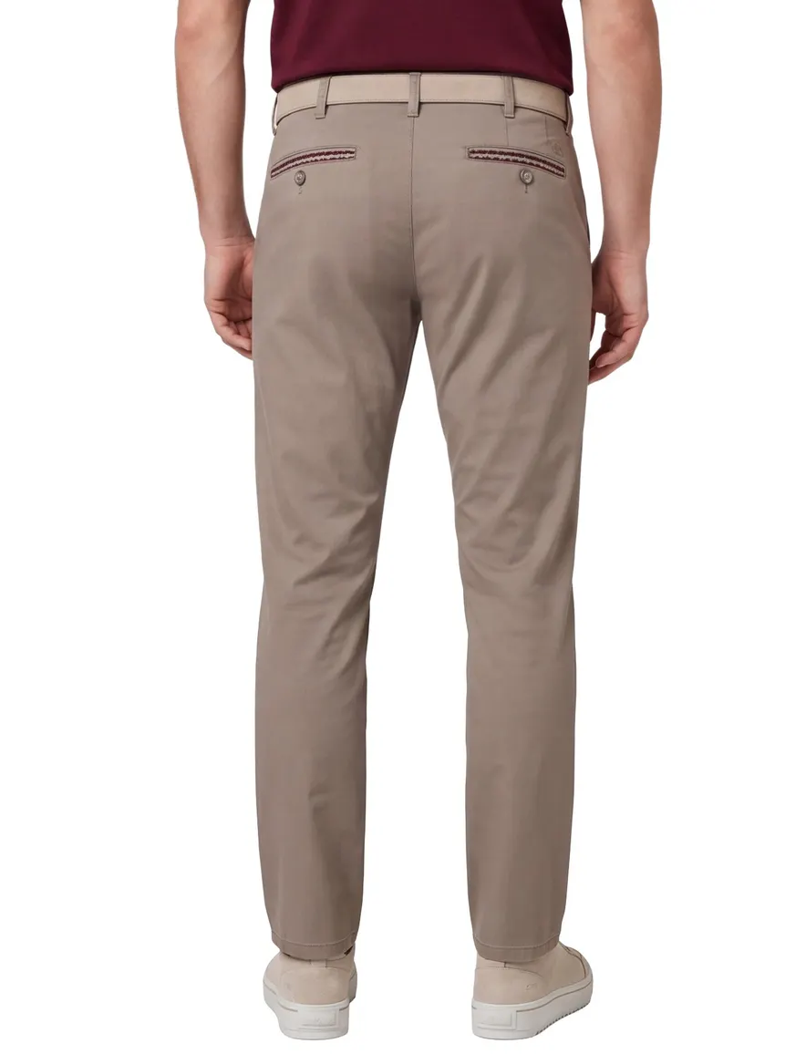Bruine pantalon flatfront normale fit Meyer