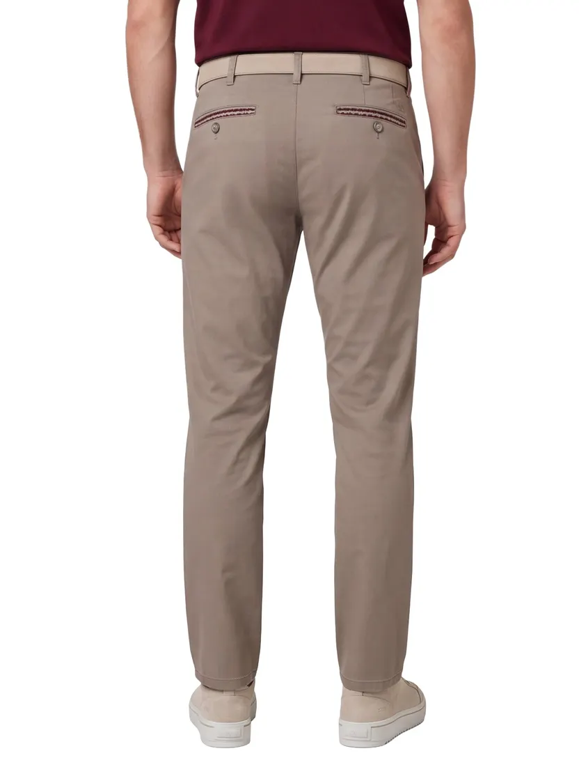 Pantalon flatfront model Meyer bruin normale fit