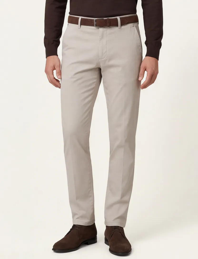 Pantalon flatfront Meyer Bonn normale fit beige