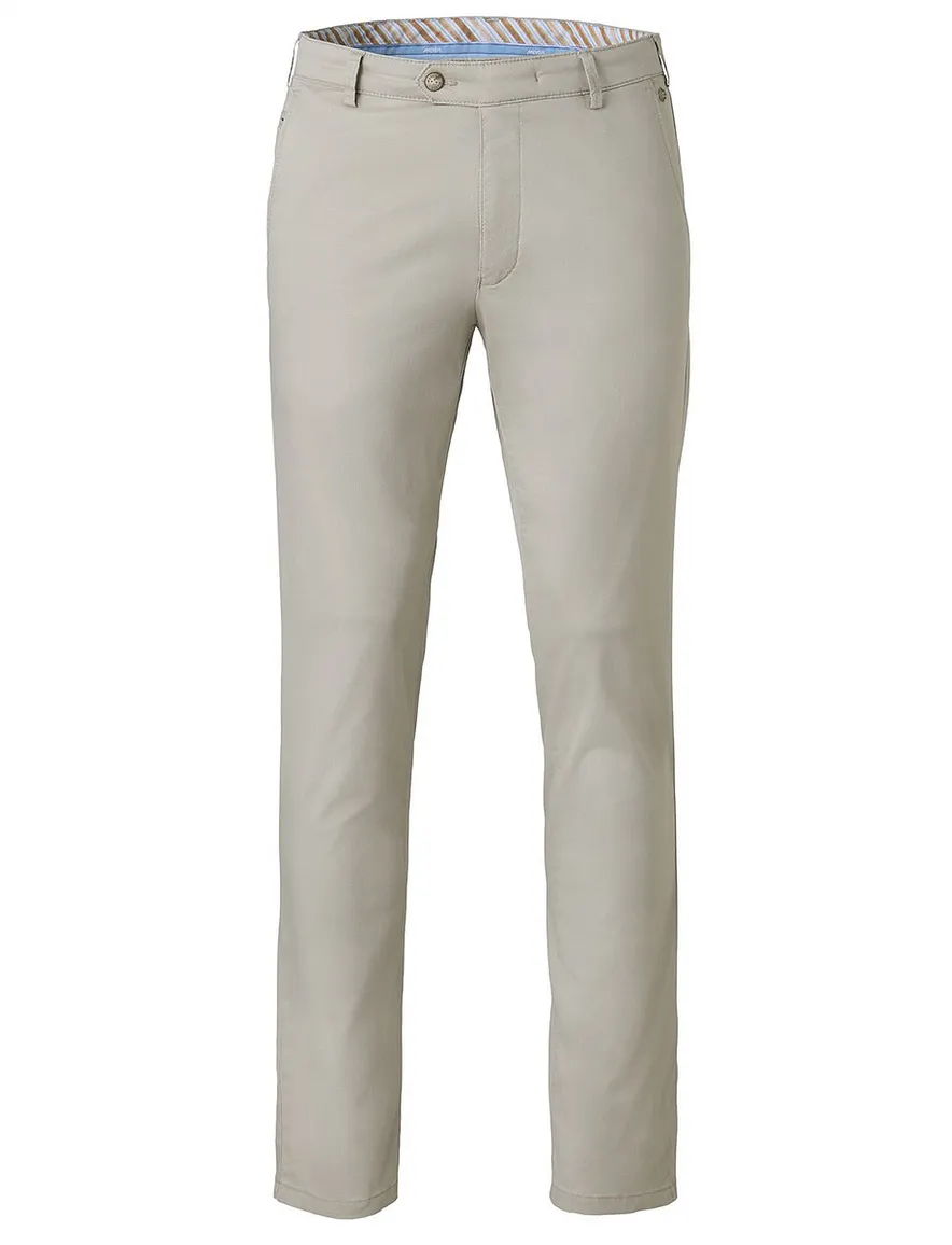 Creme pantalon flat front Meyer Bonn bio katoen