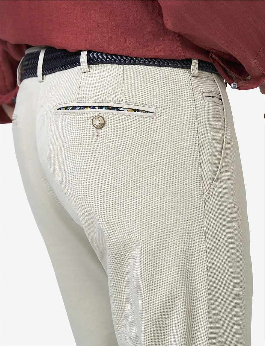 Creme pantalon flat front Meyer Bonn bio katoen